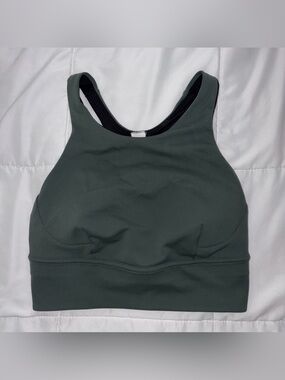 lululemon athletica Dark Green High-Neck Sports Bra